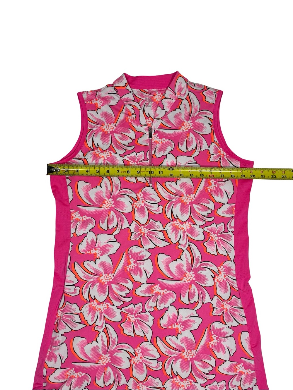 Tail Nabila Golf Dress Large Pink Blossoms Floral Sleeveless UPF Pockets Pleated - Picture 4 of 10